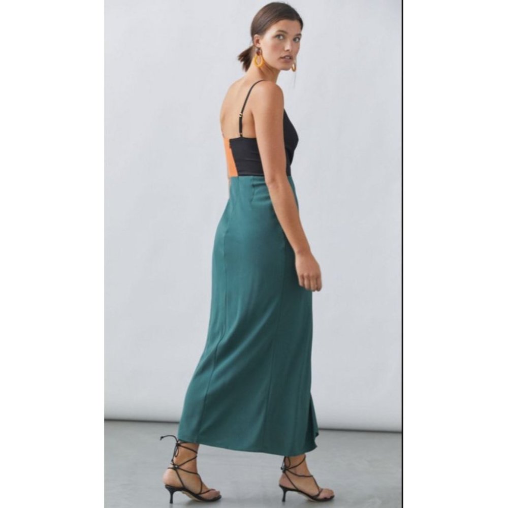 Hutch Colorblock Maxi Dress in Teal, Black & Rust - Picture 2 of 8